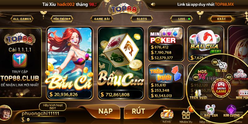 Giới thiệu cổng game top 1 Châu Á TOP88